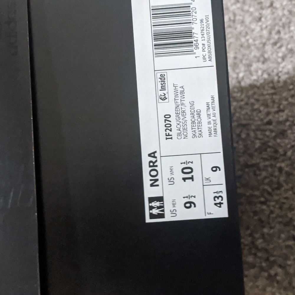 Nora size 10.5 women and 9.5 men